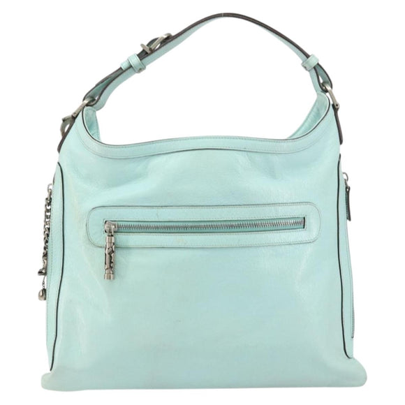 Gianni Versace Shoulder Bag Leather Peppermint Silver Auth BA9132