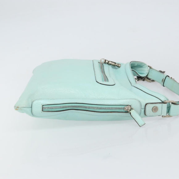 Gianni Versace Shoulder Bag Leather Peppermint Silver Auth BA9132