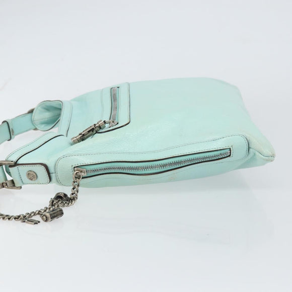 Gianni Versace Shoulder Bag Leather Peppermint Silver Auth BA9132
