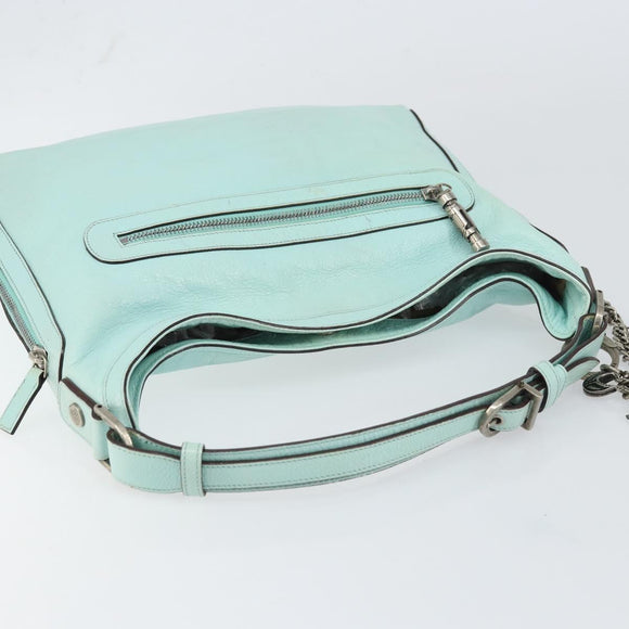 Gianni Versace Shoulder Bag Leather Peppermint Silver Auth BA9132