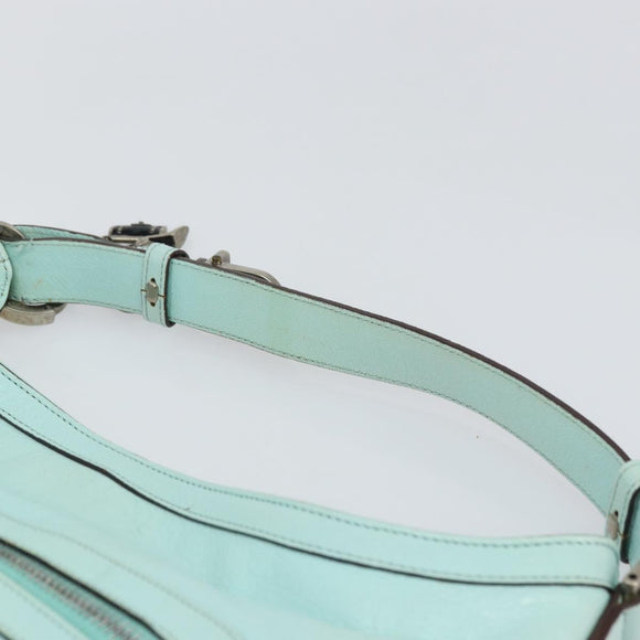Gianni Versace Shoulder Bag Leather Peppermint Silver Auth BA9132