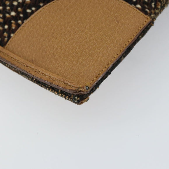 PRADA Hand Bag Cotton Brown Silver Auth BA9135