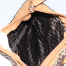 PRADA Hand Bag Cotton Brown Silver Auth BA9135-20