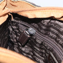 PRADA Hand Bag Cotton Brown Silver Auth BA9135-22