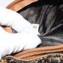 PRADA Hand Bag Cotton Brown Silver Auth BA9135-12