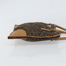 PRADA Hand Bag Cotton Brown Silver Auth BA9135-3