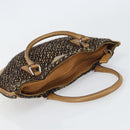 PRADA Hand Bag Cotton Brown Silver Auth BA9135-6