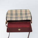 BURBERRY Nova Check Shoulder Bag Canvas Beige Gold Auth BA9136-10