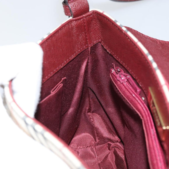 BURBERRY Nova Check Shoulder Bag Canvas Beige Gold Auth BA9136