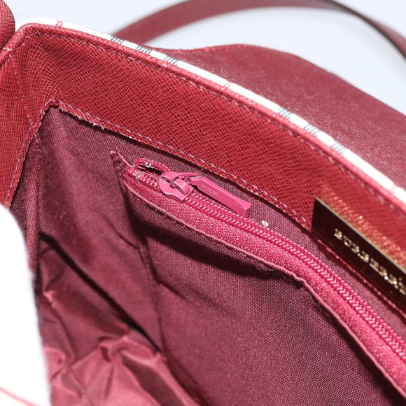 BURBERRY Nova Check Shoulder Bag Canvas Beige Gold Auth BA9136