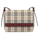 BURBERRY Nova Check Shoulder Bag Canvas Beige Gold Auth BA9136-13