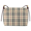 BURBERRY Nova Check Shoulder Bag Canvas Beige Gold Auth BA9136-2