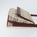 BURBERRY Nova Check Shoulder Bag Canvas Beige Gold Auth BA9136-3