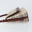 BURBERRY Nova Check Shoulder Bag Canvas Beige Gold Auth BA9136-4