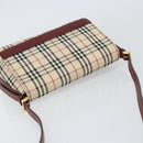 BURBERRY Nova Check Shoulder Bag Canvas Beige Gold Auth BA9136-6