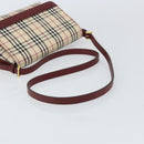 BURBERRY Nova Check Shoulder Bag Canvas Beige Gold Auth BA9136-7