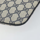GUCCI GG Supreme Sherry Line Shoulder Bag PVC Navy Gold 904 02 047 Auth BA9137-10