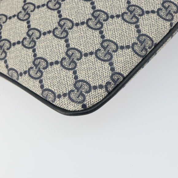 GUCCI GG Supreme Sherry Line Shoulder Bag PVC Navy Gold 904 02 047 Auth BA9137