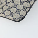 GUCCI GG Supreme Sherry Line Shoulder Bag PVC Navy Gold 904 02 047 Auth BA9137-13