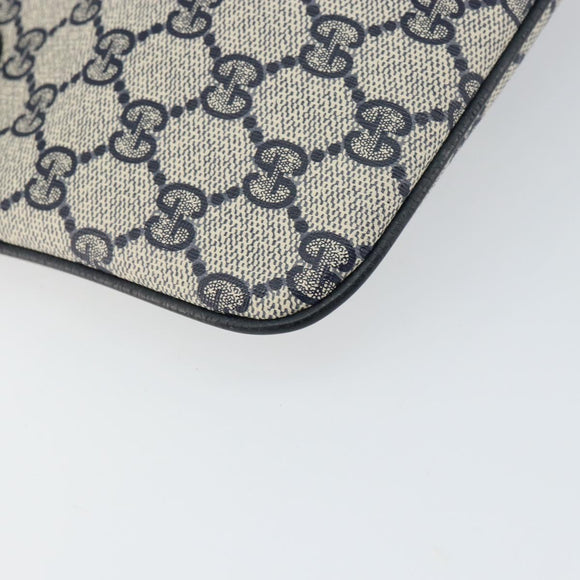 GUCCI GG Supreme Sherry Line Shoulder Bag PVC Navy Gold 904 02 047 Auth BA9137