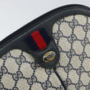 GUCCI GG Supreme Sherry Line Shoulder Bag PVC Navy Gold 904 02 047 Auth BA9137-14