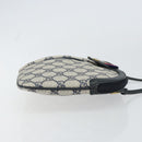 GUCCI GG Supreme Sherry Line Shoulder Bag PVC Navy Gold 904 02 047 Auth BA9137-4