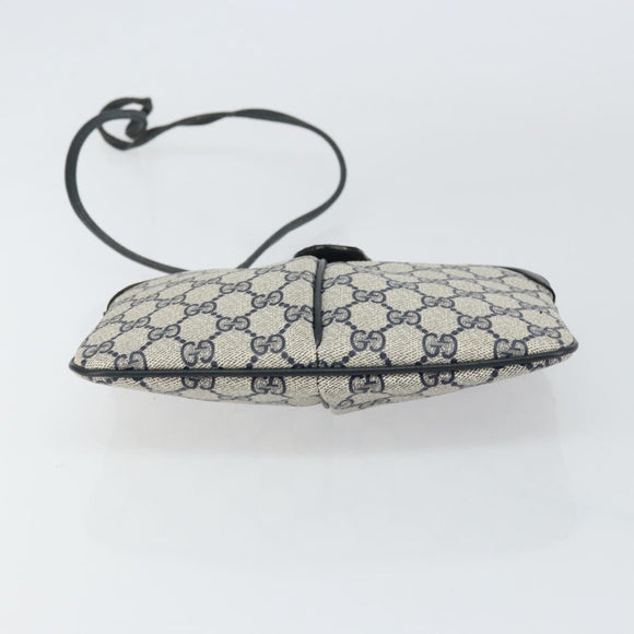 GUCCI GG Supreme Sherry Line Shoulder Bag PVC Navy Gold 904 02 047 Auth BA9137