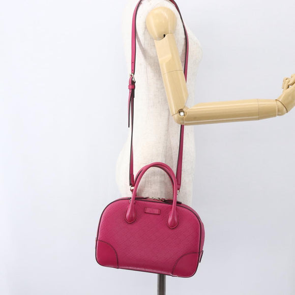 GUCCI Hand Bag Leather 2way Pink Gold 354224 Auth BA9138