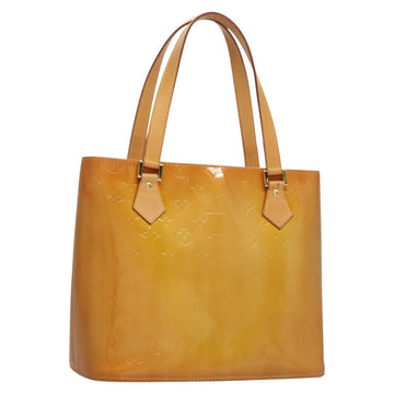 LOUIS VUITTON Monogram Vernis Houston Hand Bag Jaune M91121 LV Auth BA914