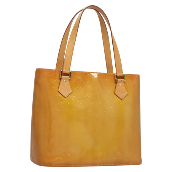 LOUIS VUITTON Monogram Vernis Houston Hand Bag Jaune M91121 LV Auth BA914