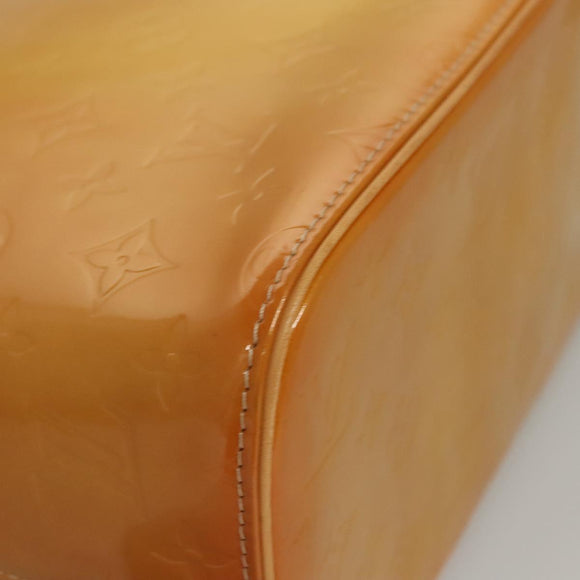 LOUIS VUITTON Monogram Vernis Houston Hand Bag Jaune M91121 LV Auth BA914