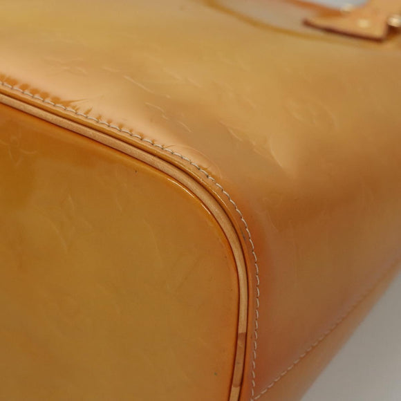 LOUIS VUITTON Monogram Vernis Houston Hand Bag Jaune M91121 LV Auth BA914