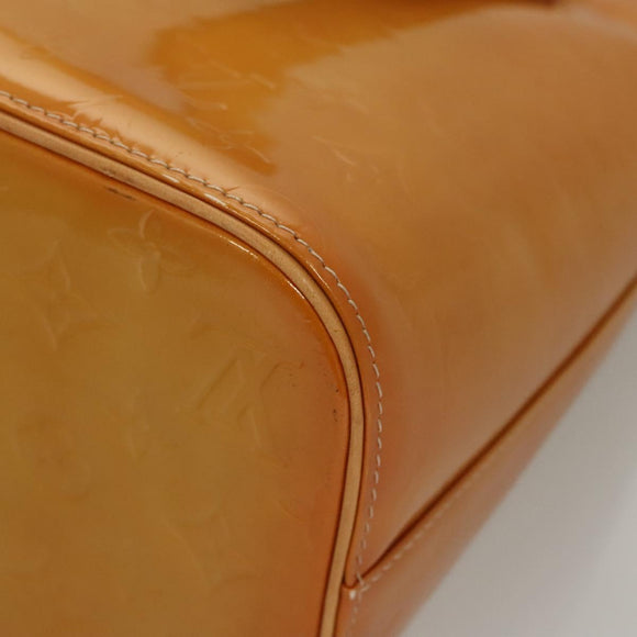 LOUIS VUITTON Monogram Vernis Houston Hand Bag Jaune M91121 LV Auth BA914