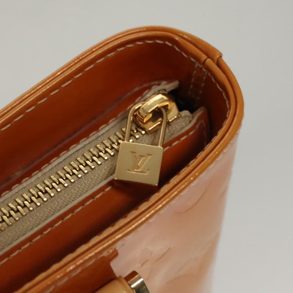 LOUIS VUITTON Monogram Vernis Houston Hand Bag Jaune M91121 LV Auth BA914