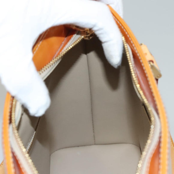 LOUIS VUITTON Monogram Vernis Houston Hand Bag Jaune M91121 LV Auth BA914