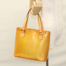 LOUIS VUITTON Monogram Vernis Houston Hand Bag Jaune M91121 LV Auth BA914-25