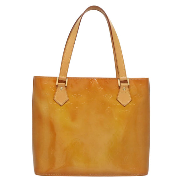 LOUIS VUITTON Monogram Vernis Houston Hand Bag Jaune M91121 LV Auth BA914