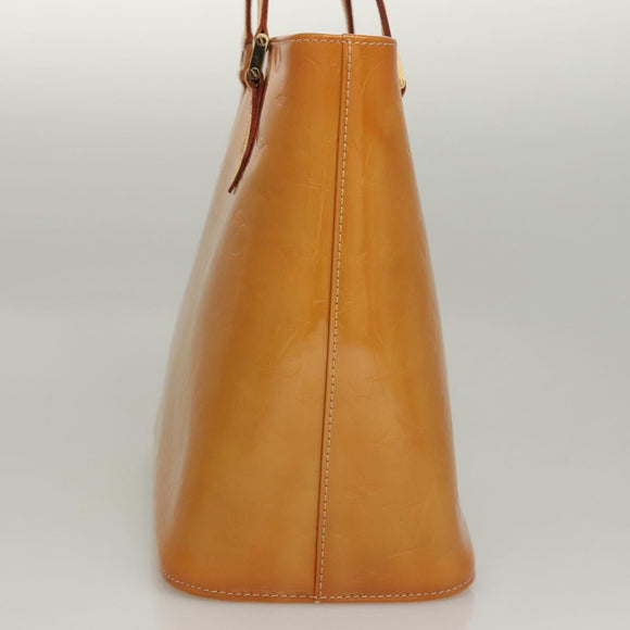 LOUIS VUITTON Monogram Vernis Houston Hand Bag Jaune M91121 LV Auth BA914