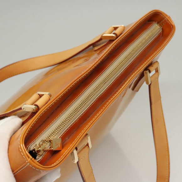 LOUIS VUITTON Monogram Vernis Houston Hand Bag Jaune M91121 LV Auth BA914