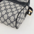 GUCCI GG Supreme Sherry Line Shoulder Bag PVC Navy Gold 42 01 4071 Auth BA9140-10