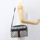 GUCCI GG Supreme Sherry Line Shoulder Bag PVC Navy Gold 42 01 4071 Auth BA9140-23