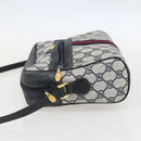 GUCCI GG Supreme Sherry Line Shoulder Bag PVC Navy Gold 42 01 4071 Auth BA9140-4