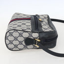 GUCCI GG Supreme Sherry Line Shoulder Bag PVC Navy Gold 42 01 4071 Auth BA9140-5