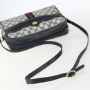 GUCCI GG Supreme Sherry Line Shoulder Bag PVC Navy Gold 42 01 4071 Auth BA9140-7