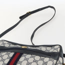GUCCI GG Supreme Sherry Line Shoulder Bag PVC Navy Gold 42 01 4071 Auth BA9140-8