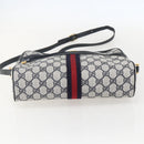 GUCCI GG Supreme Sherry Line Shoulder Bag PVC Navy Gold 42 01 4071 Auth BA9140-9