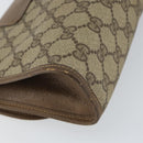 GUCCI GG Supreme Web Sherry Line Clutch Bag PVC Beige Gold 89 01 030 Auth BA9141-11