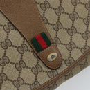 GUCCI GG Supreme Web Sherry Line Clutch Bag PVC Beige Gold 89 01 030 Auth BA9141-12