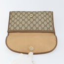 GUCCI GG Supreme Web Sherry Line Clutch Bag PVC Beige Gold 89 01 030 Auth BA9141-13