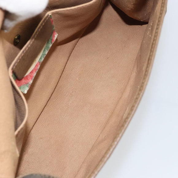 GUCCI GG Supreme Web Sherry Line Clutch Bag PVC Beige Gold 89 01 030 Auth BA9141